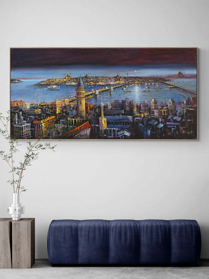İstanbul Boğazının Kalbi Yağlı Boya Tablosu