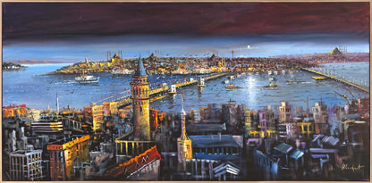 İstanbul Boğazının Kalbi Yağlı Boya Tablosu