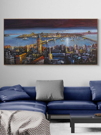 İstanbul Boğazının Kalbi Yağlı Boya Tablosu