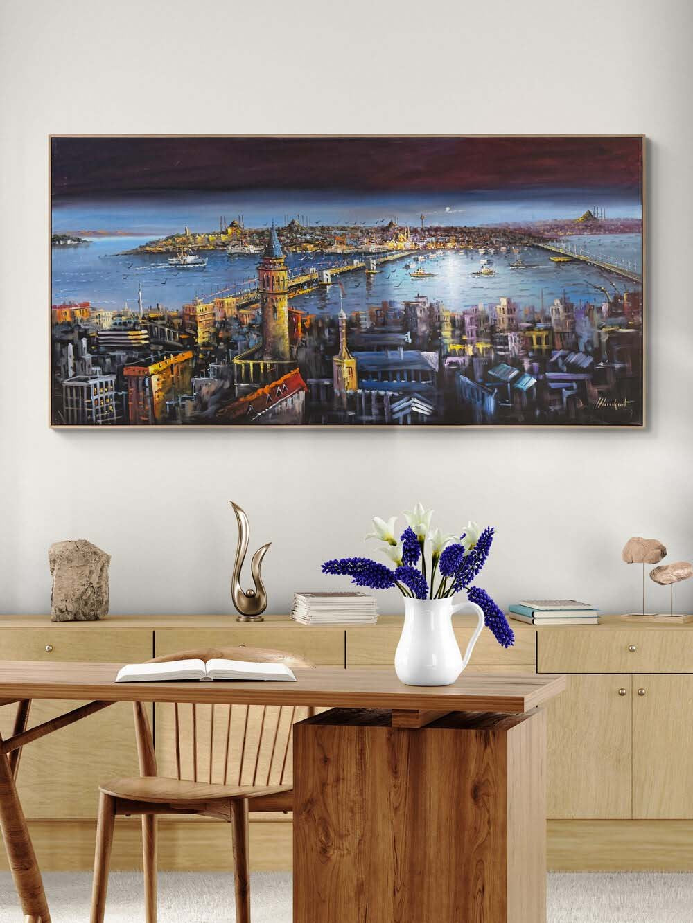 İstanbul Boğazının Kalbi Yağlı Boya Tablosu