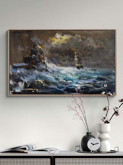 Denizde Sessiz Dalgalar Yağlı Boya Tablosu