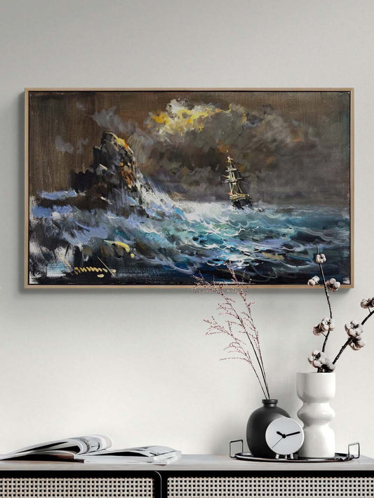 Denizde Sessiz Dalgalar Yağlı Boya Tablosu