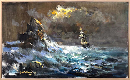 Denizde Sessiz Dalgalar Yağlı Boya Tablosu