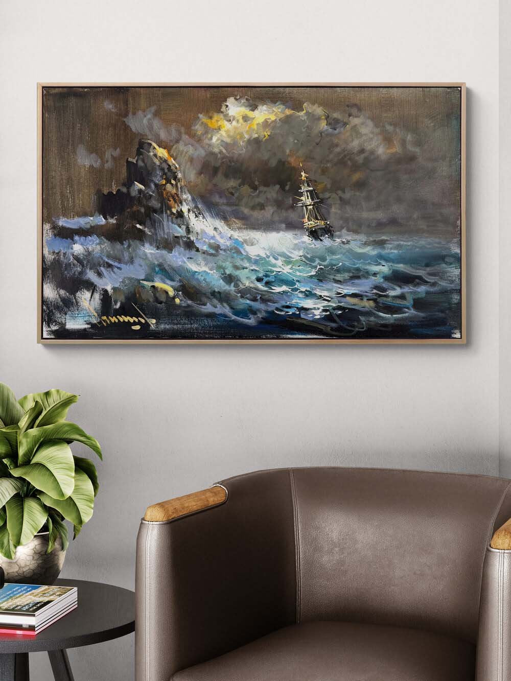 Denizde Sessiz Dalgalar Yağlı Boya Tablosu