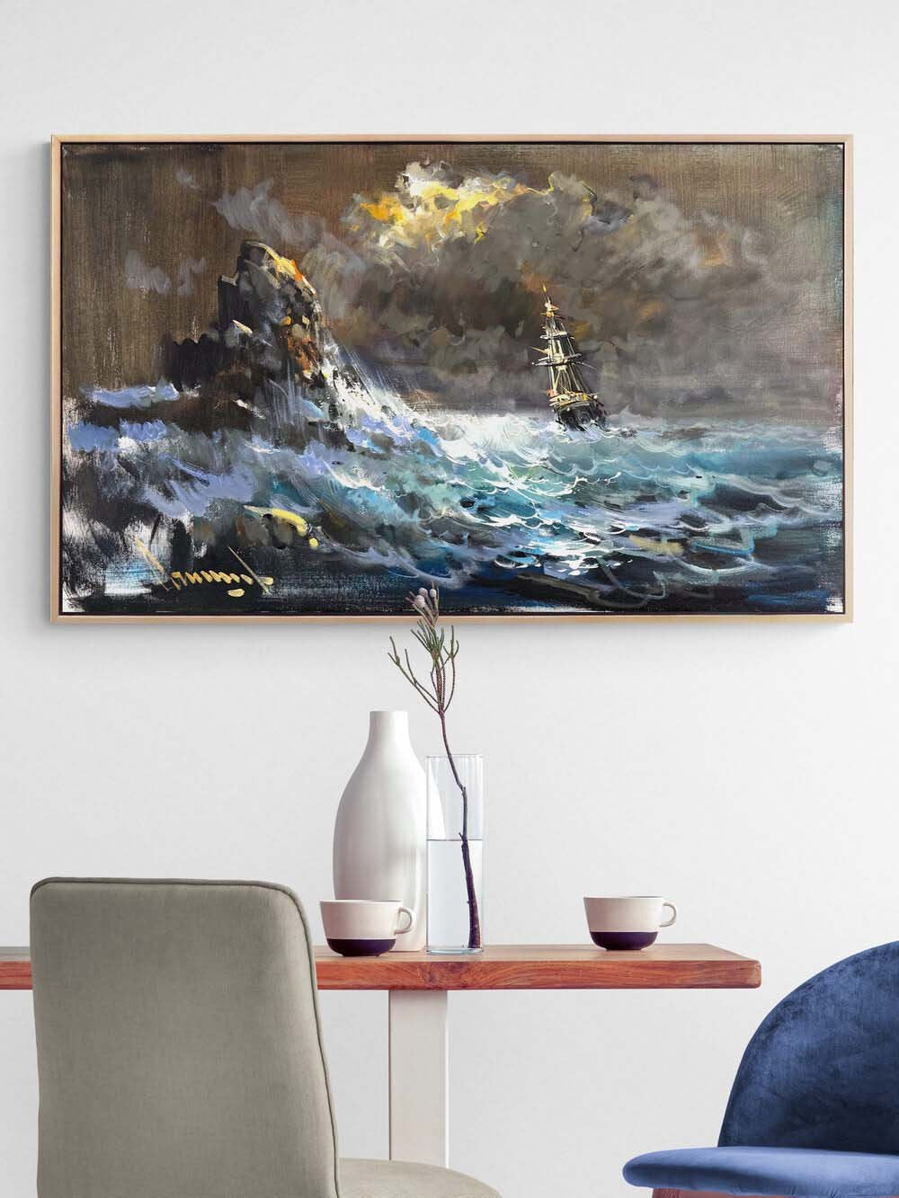 Denizde Sessiz Dalgalar Yağlı Boya Tablosu