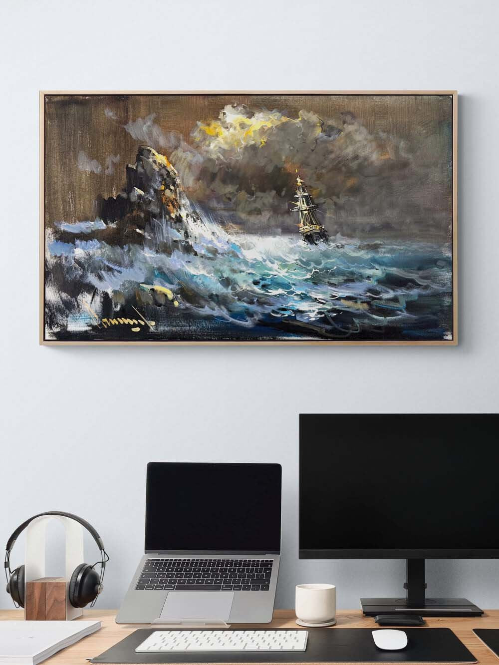 Denizde Sessiz Dalgalar Yağlı Boya Tablosu