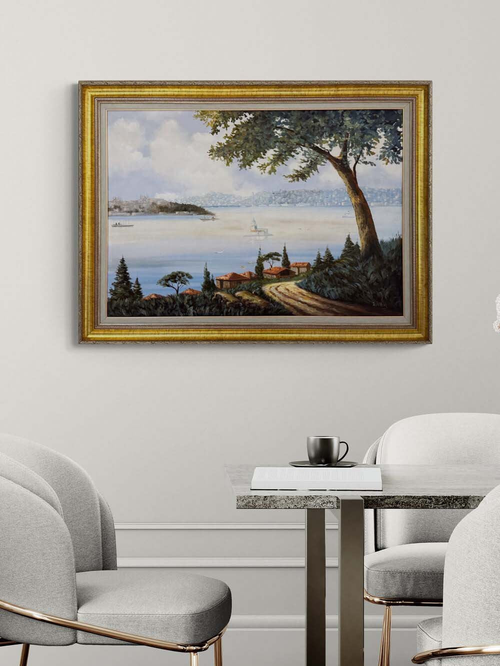 Gün Işığında Kız Kulesi Yağlı Boya Tablosu