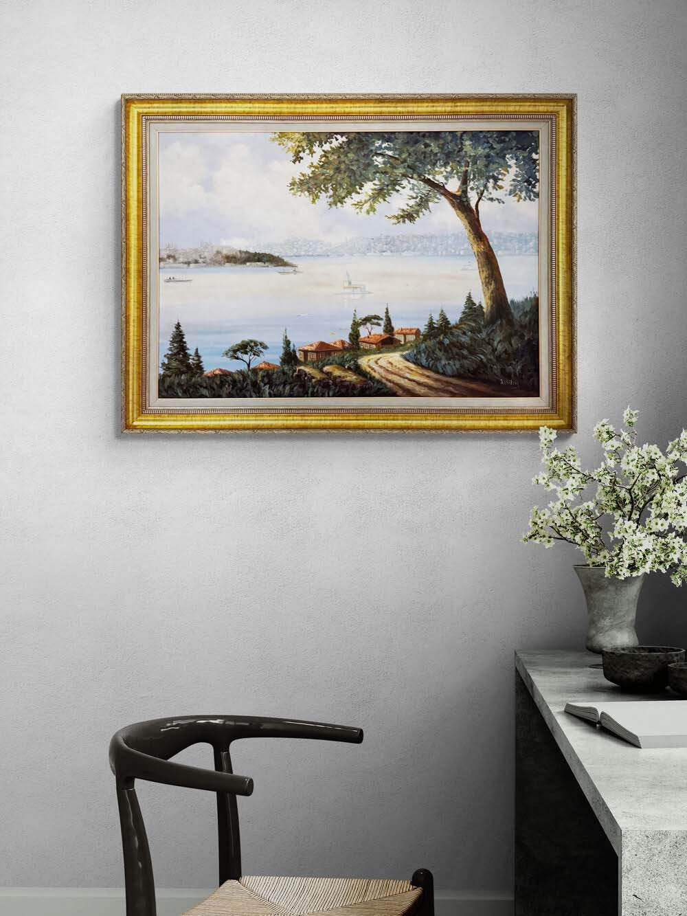 Gün Işığında Kız Kulesi Yağlı Boya Tablosu