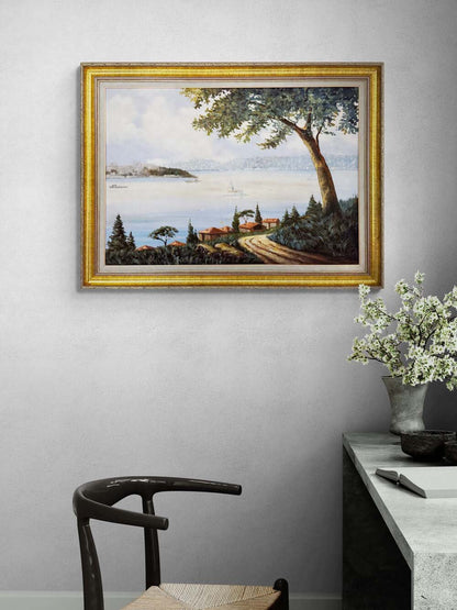 Gün Işığında Kız Kulesi Yağlı Boya Tablosu