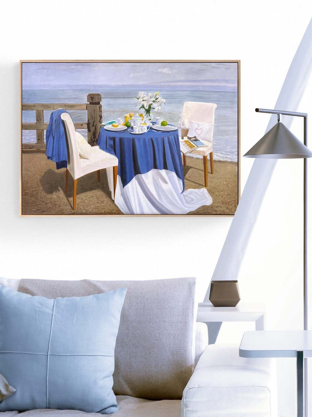 Deniz Kenarında Sabah Yağlı Boya Tablosu