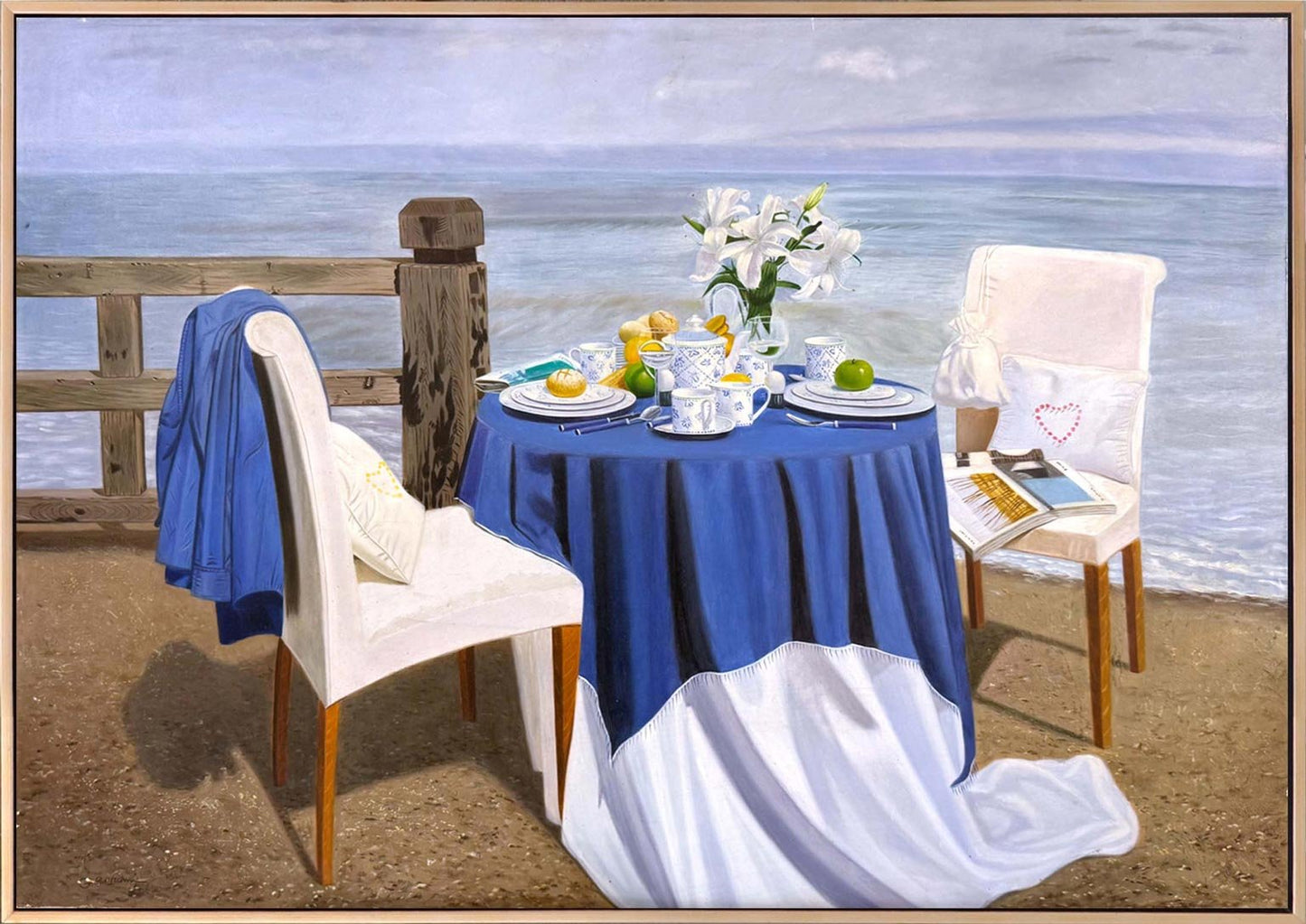 Deniz Kenarında Sabah Yağlı Boya Tablosu