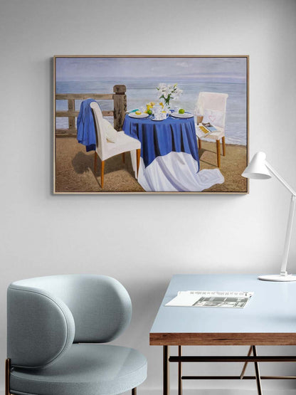 Deniz Kenarında Sabah Yağlı Boya Tablosu