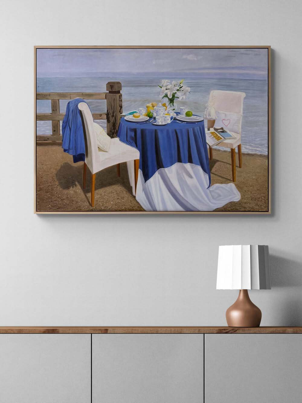 Deniz Kenarında Sabah Yağlı Boya Tablosu