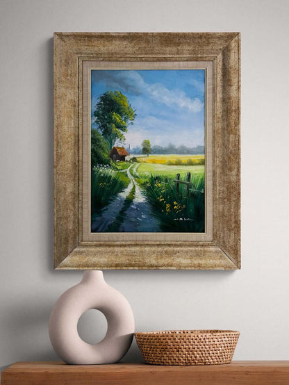 Baharda Köy Yolu Yağlı Boya Tablosu