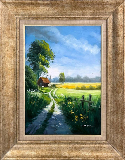 Baharda Köy Yolu Yağlı Boya Tablosu