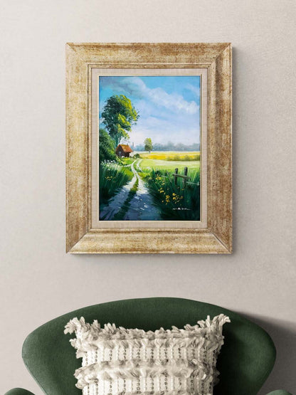 Baharda Köy Yolu Yağlı Boya Tablosu