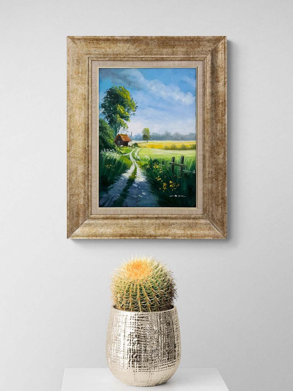 Baharda Köy Yolu Yağlı Boya Tablosu