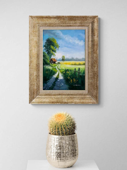 Baharda Köy Yolu Yağlı Boya Tablosu