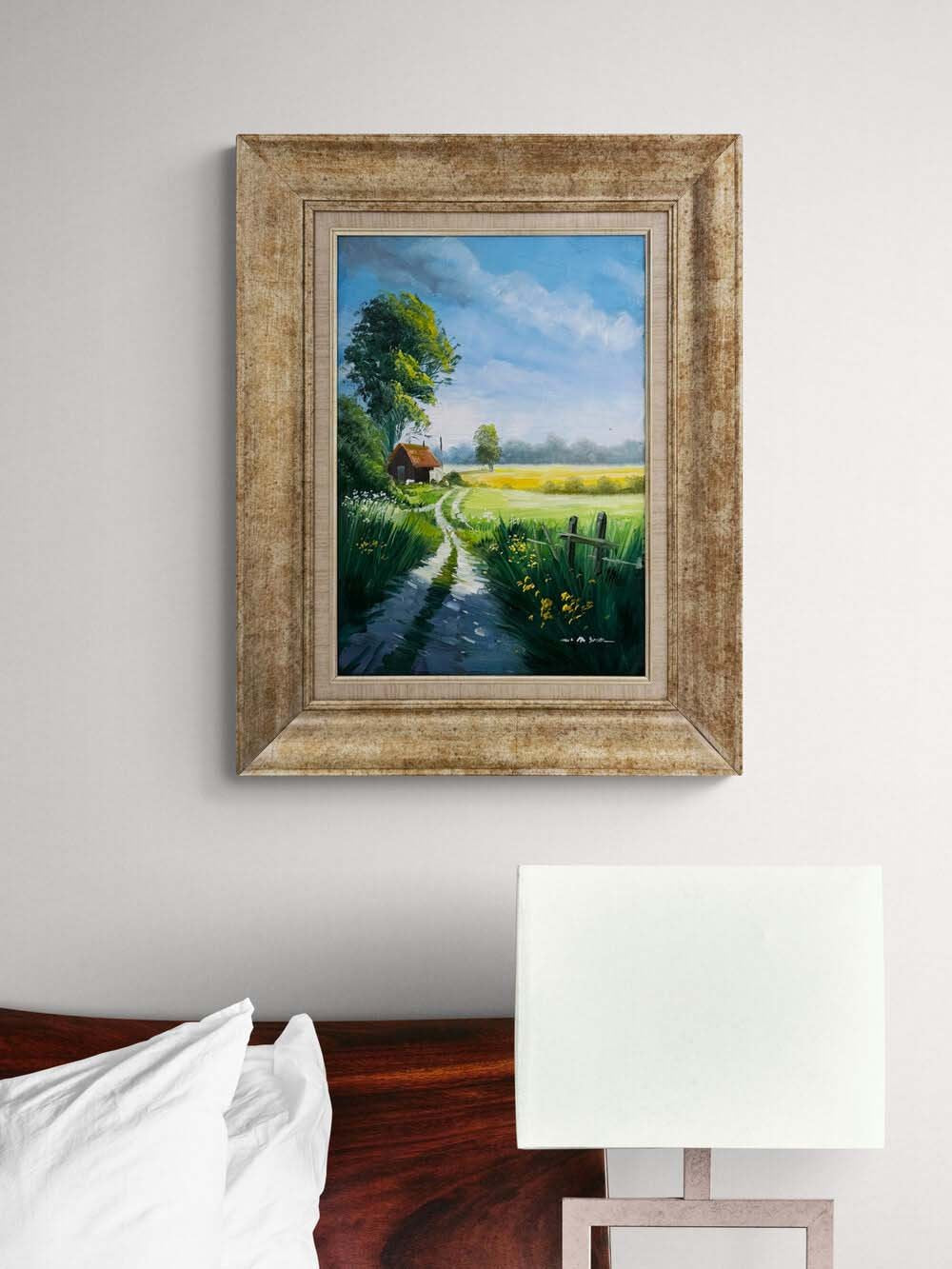 Baharda Köy Yolu Yağlı Boya Tablosu