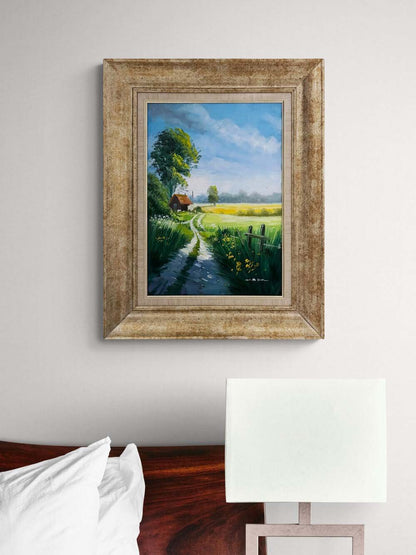 Baharda Köy Yolu Yağlı Boya Tablosu