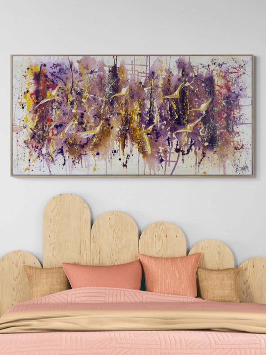 Kuşlarla Yansımalar Yağlı Boya Tablosu