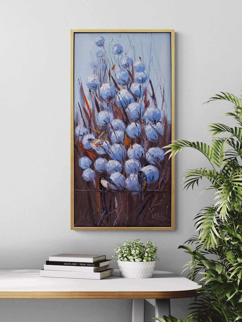 Modern Pamuk Tarlası Yağlı Boya Tablosu