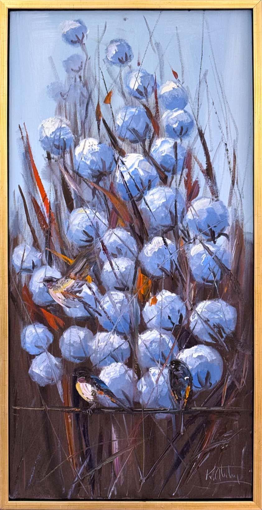 Modern Pamuk Tarlası Yağlı Boya Tablosu