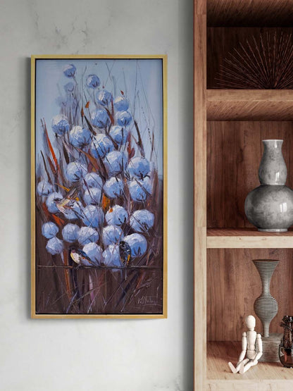 Modern Pamuk Tarlası Yağlı Boya Tablosu