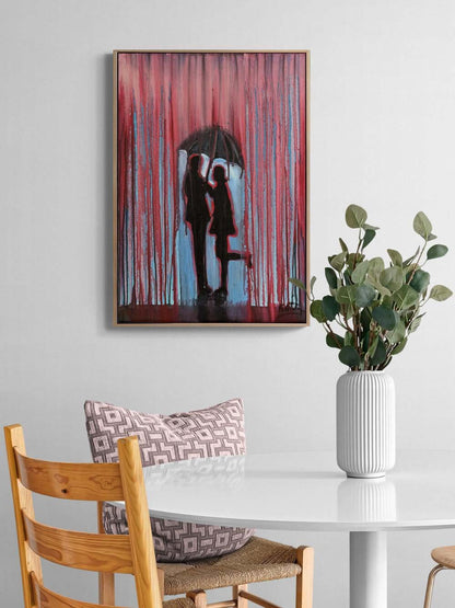 Yağmurun Kalbinde Yağlı Boya Tablosu