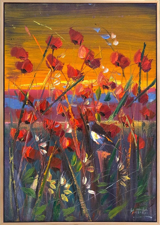 Gelinciğin Kırmızı Nefesi Yağlı Boya Tablosu