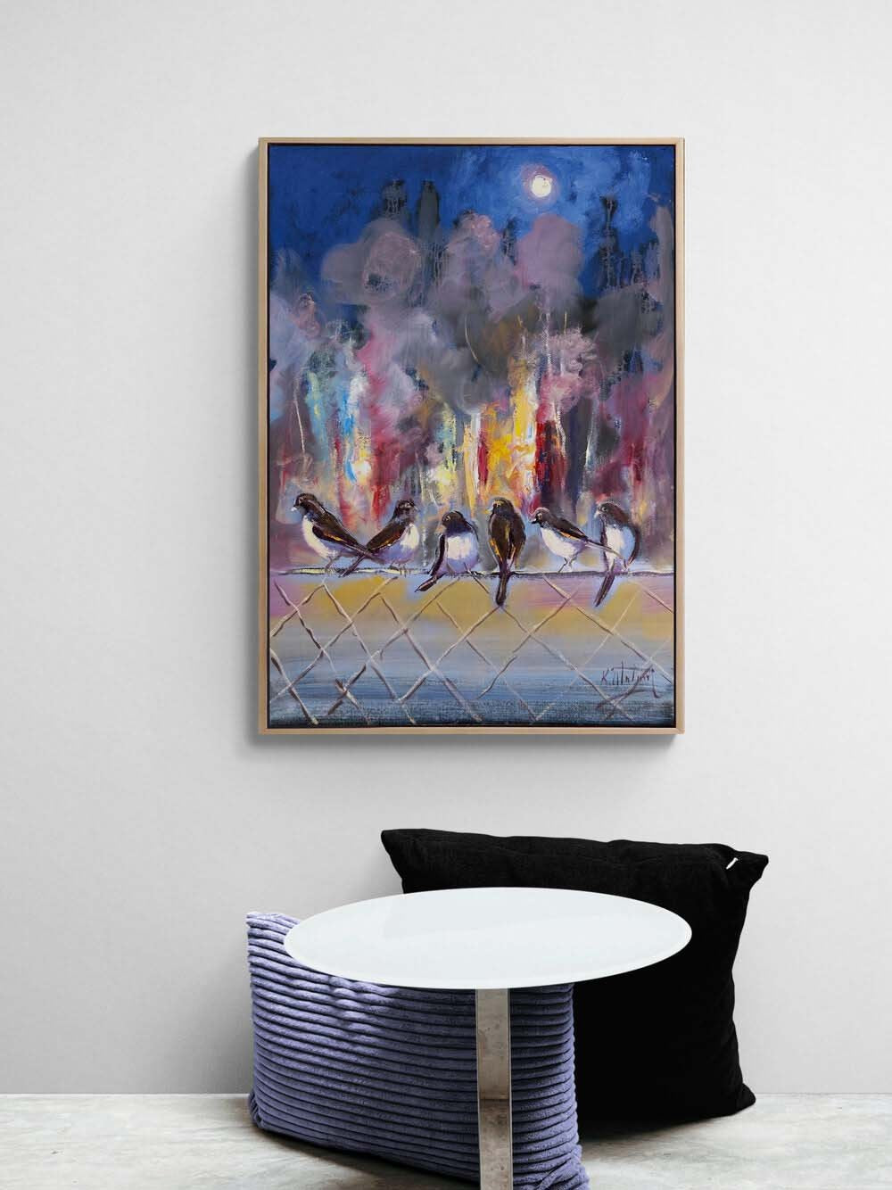 Şehirde Bekleyiş Yağlı Boya Tablosu