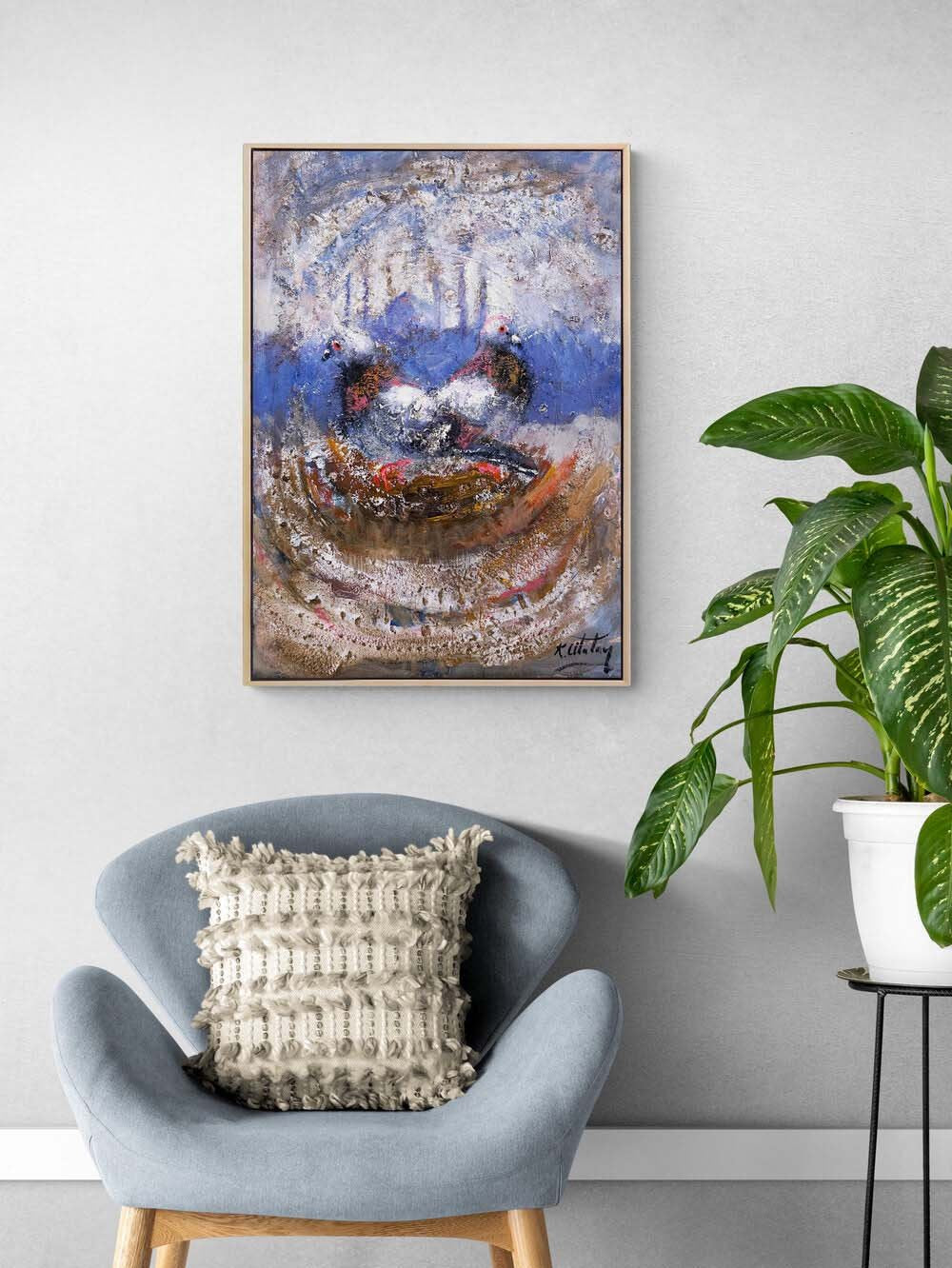 Boğazda Güvercinlerin Dansı Yağlı Boya Tablosu