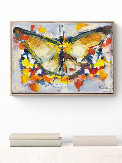 Kelebeğin Renkleri Yağlı Boya Tablosu