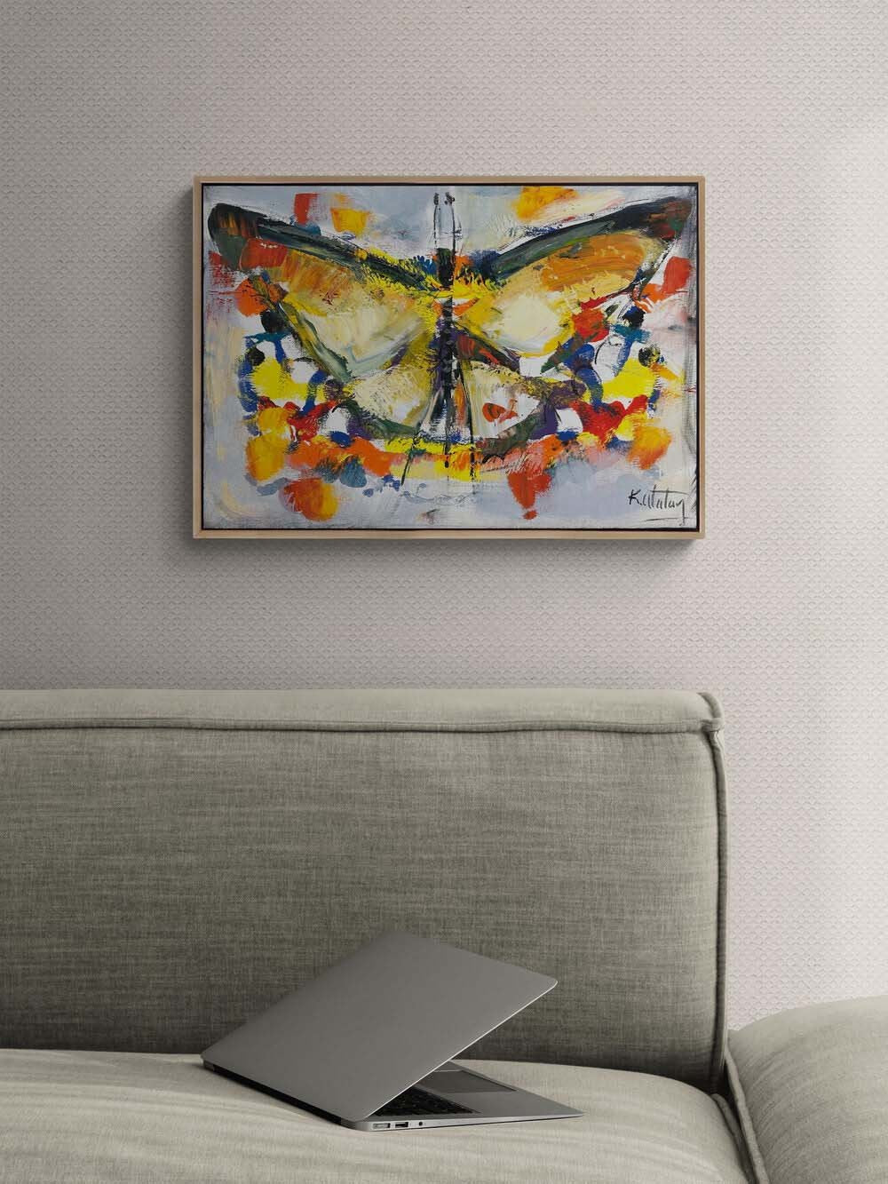 Kelebeğin Renkleri Yağlı Boya Tablosu