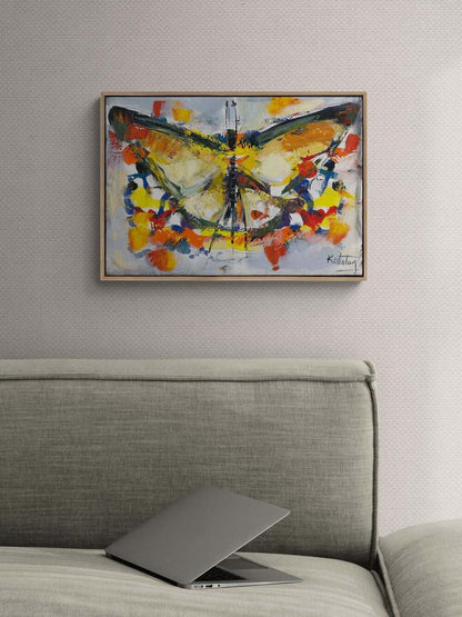 Kelebeğin Renkleri Yağlı Boya Tablosu