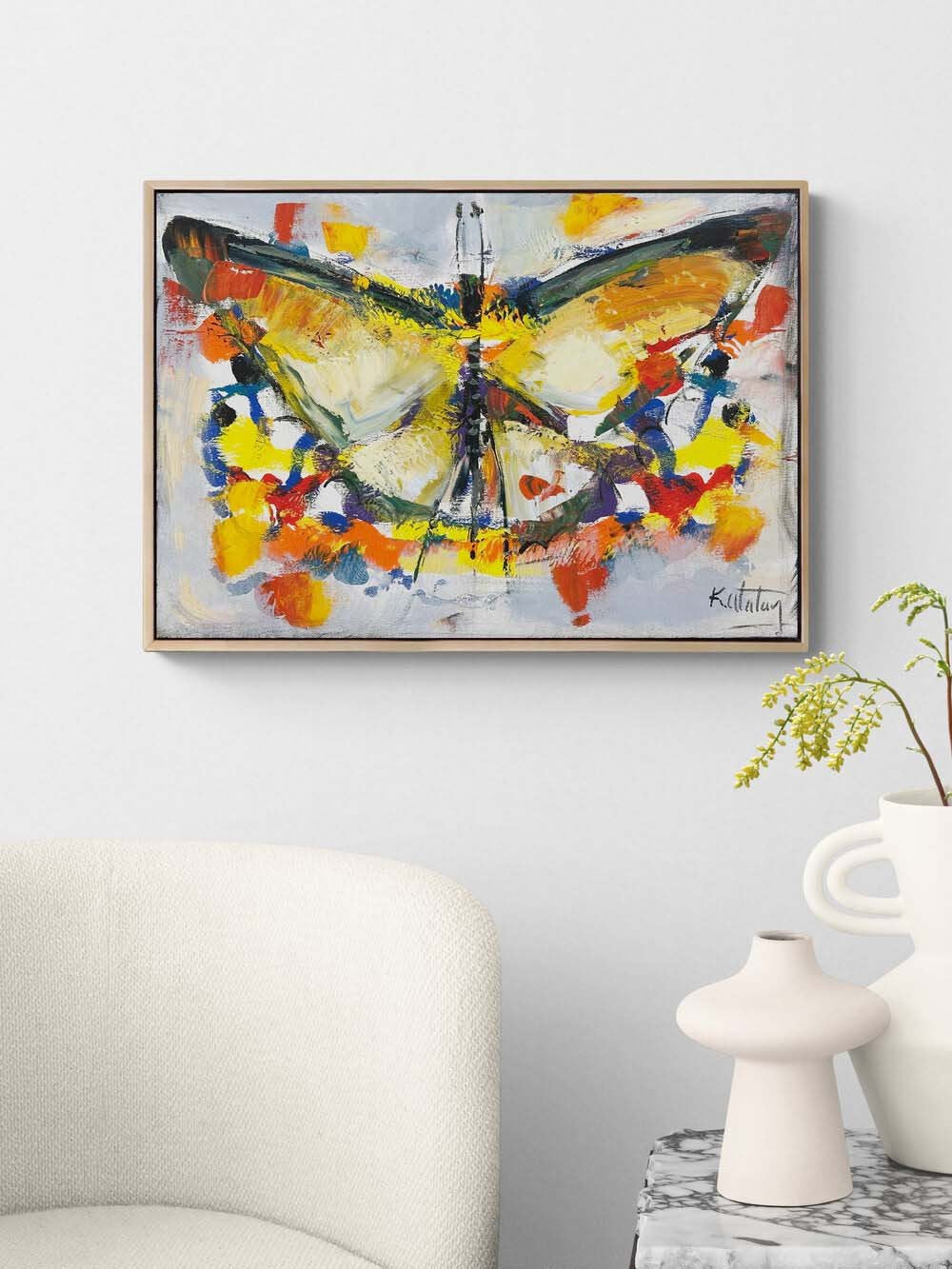 Kelebeğin Renkleri Yağlı Boya Tablosu