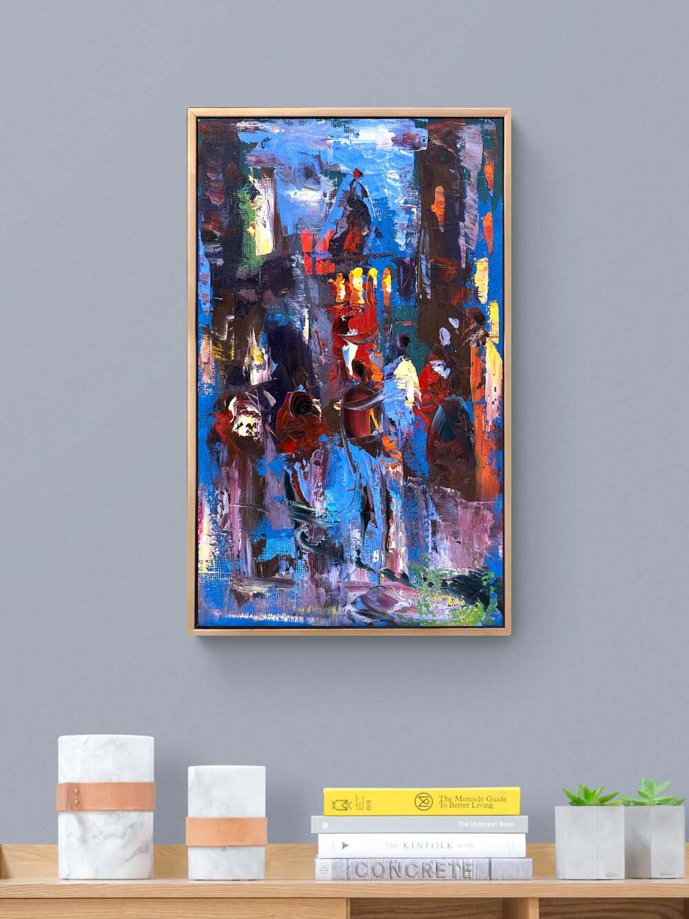 Kalabalıklarda Galata Yağlı Boya Tablosu