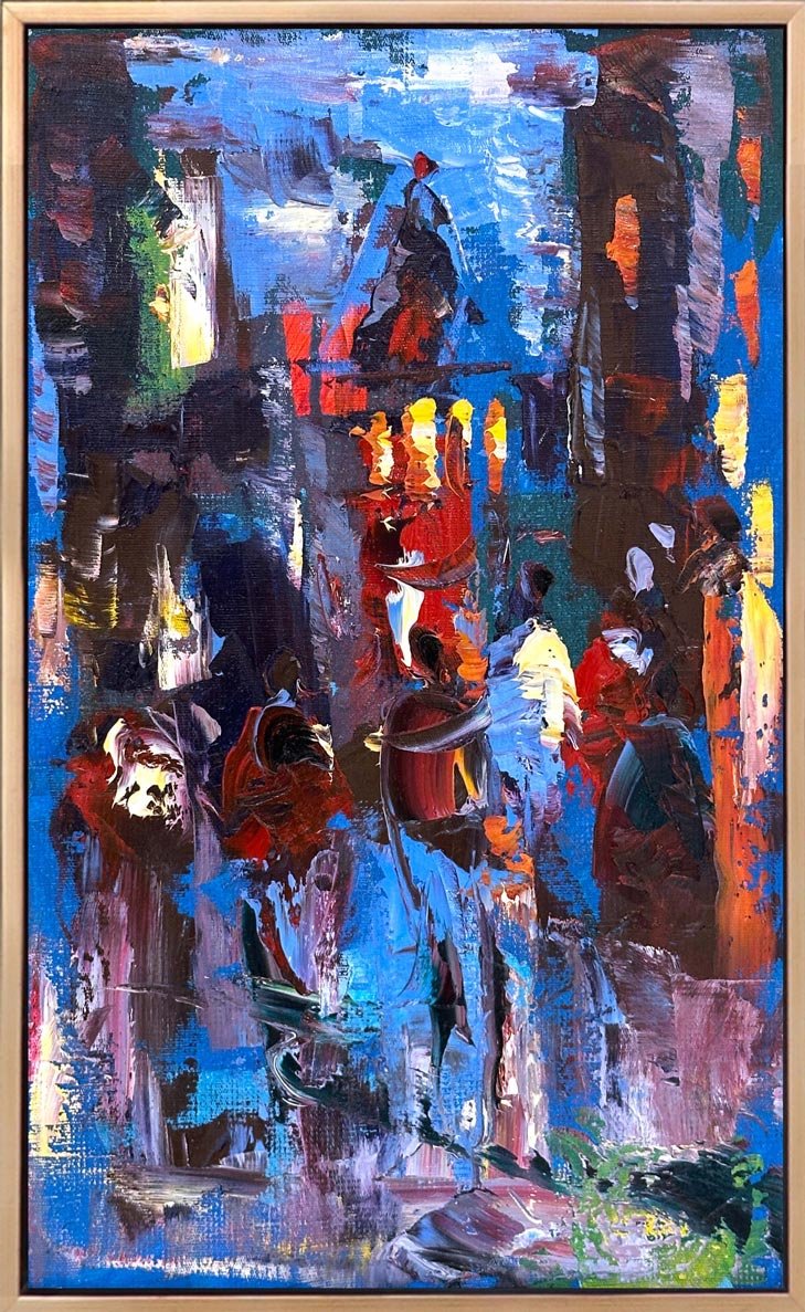 Kalabalıklarda Galata Yağlı Boya Tablosu