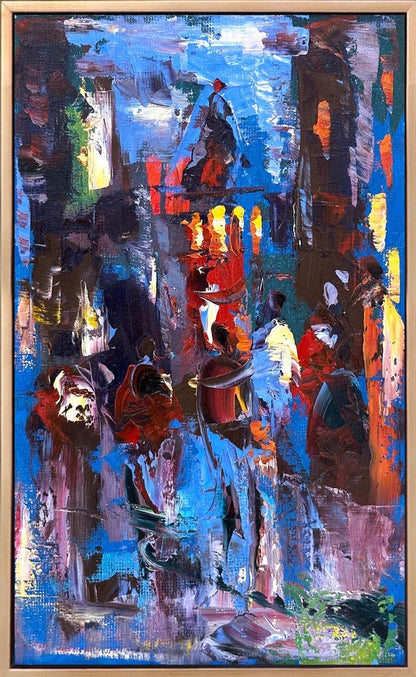 Kalabalıklarda Galata Yağlı Boya Tablosu