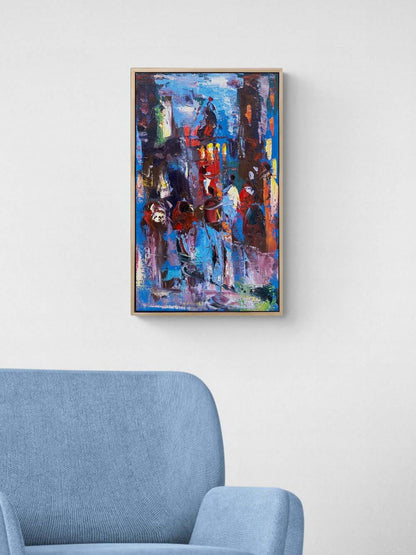 Kalabalıklarda Galata Yağlı Boya Tablosu