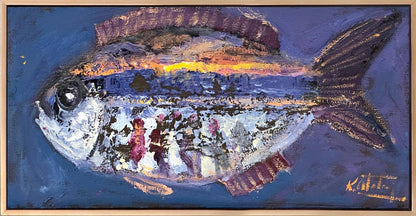 Mavide Yüzen Yağlı Boya Tablosu