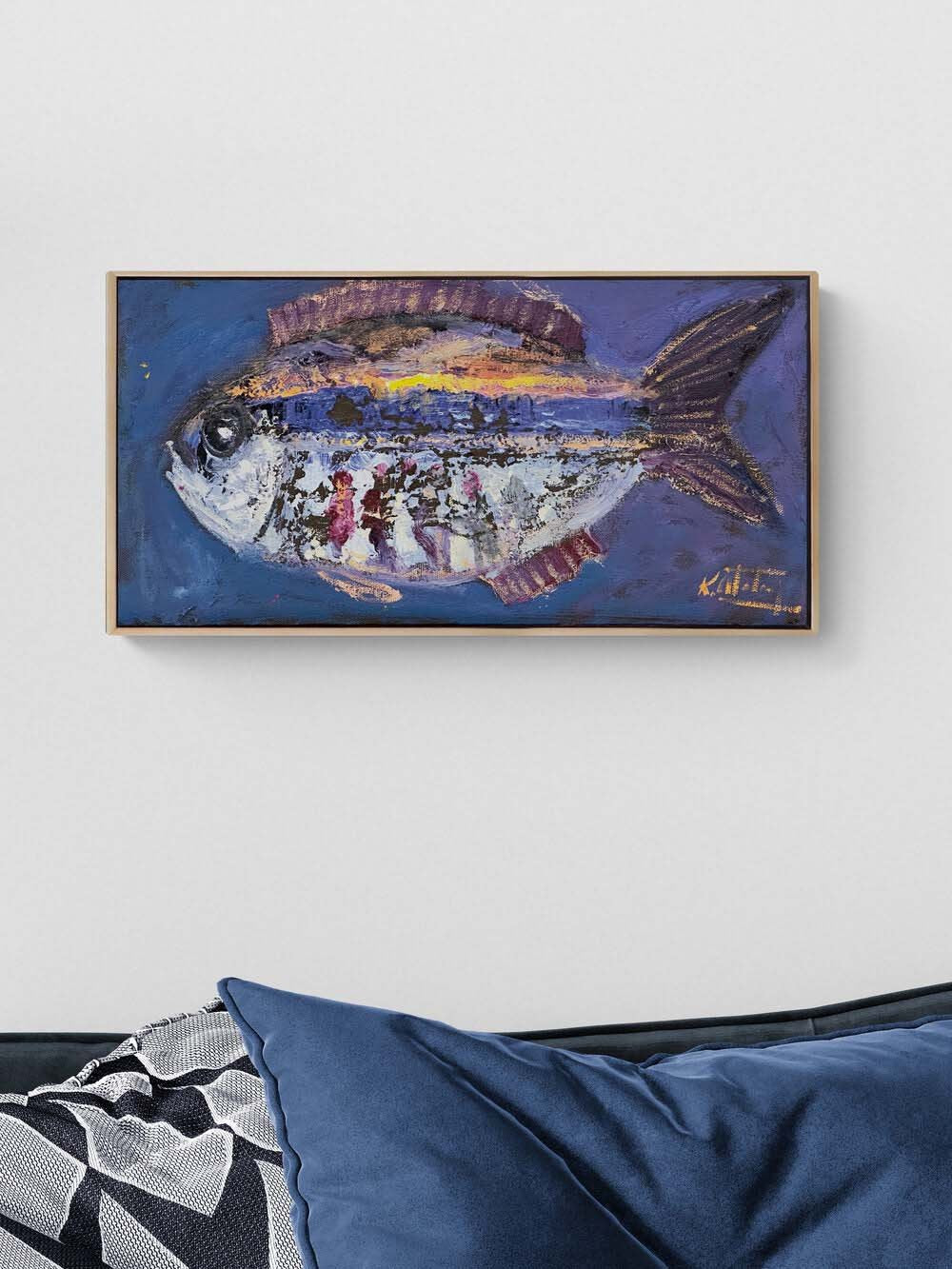 Mavide Yüzen Yağlı Boya Tablosu