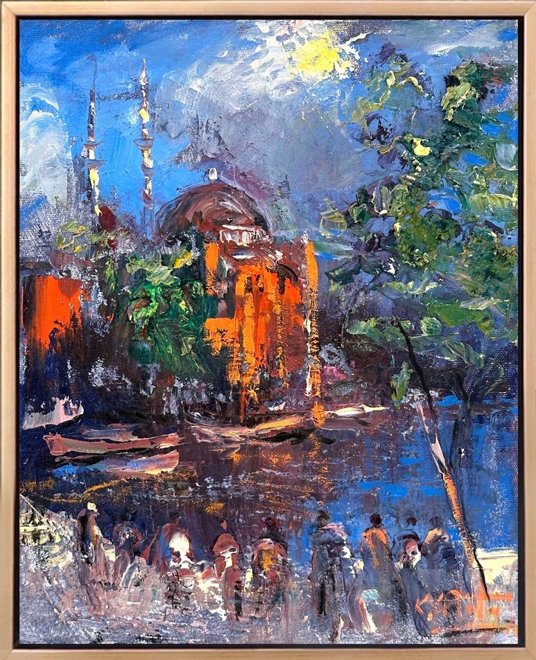 Ortaköy Sahilde Gün Yağlı Boya Tablosu