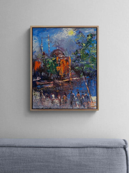 Ortaköy Sahilde Gün Yağlı Boya Tablosu