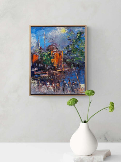 Ortaköy Sahilde Gün Yağlı Boya Tablosu