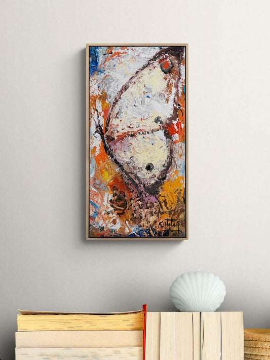 Beyaz Kelebeğin Hayali Yağlı Boya Tablosu