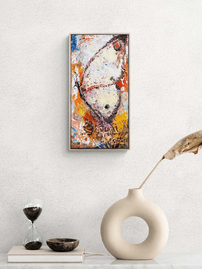 Beyaz Kelebeğin Hayali Yağlı Boya Tablosu