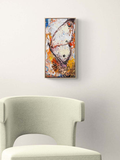 Beyaz Kelebeğin Hayali Yağlı Boya Tablosu