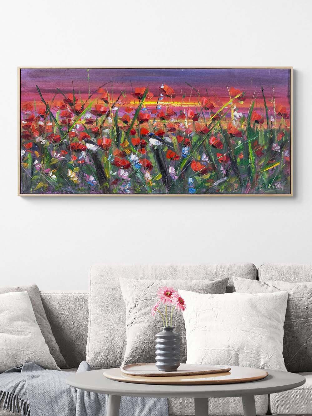 Gün Batımında Gelincikler Yağlı Boya Tablosu