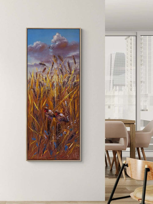 Başak Tarlası Sabah Yağlı Boya Tablosu